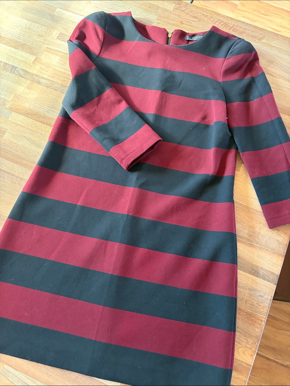 Zara Woman Striped Red and Black Dress